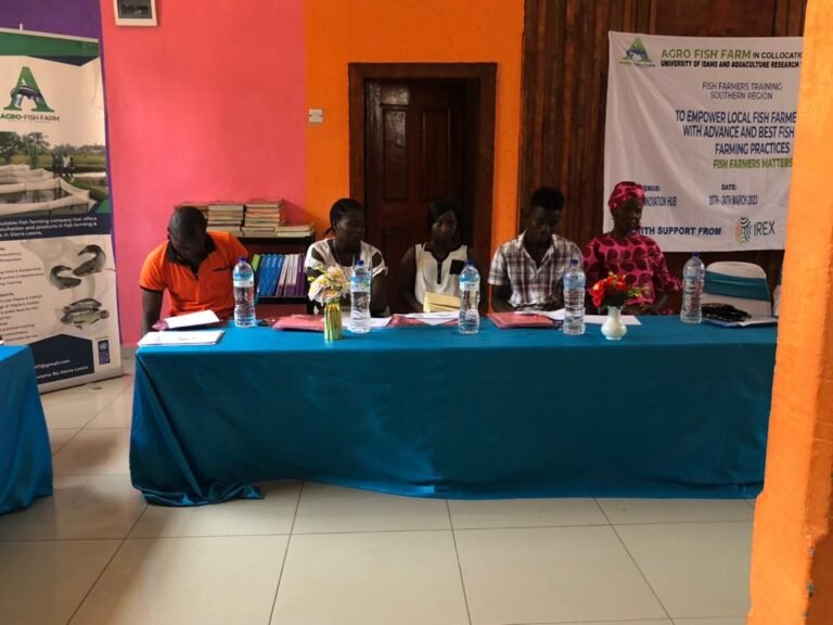 Panel at the fish farmers training